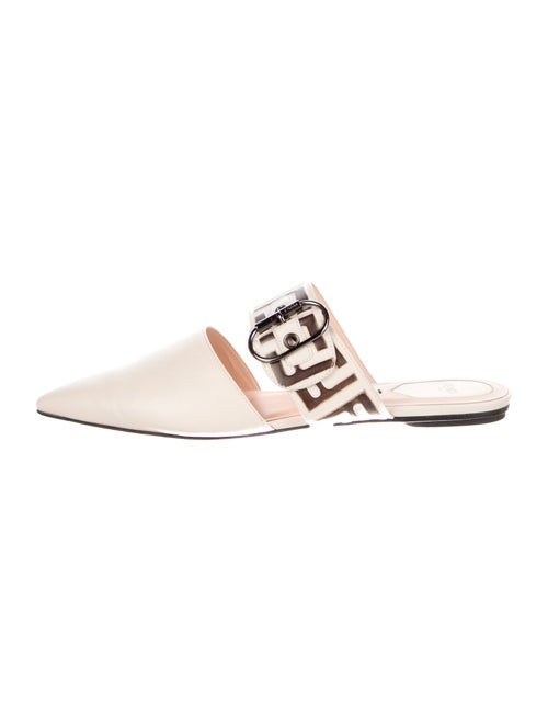 Fendi Zucca FF Logo Leather Mules
