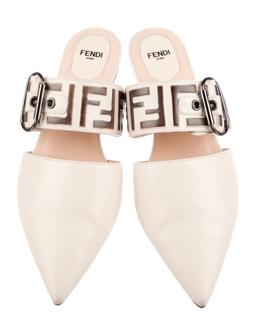 Fendi Zucca FF Logo Leather Mules