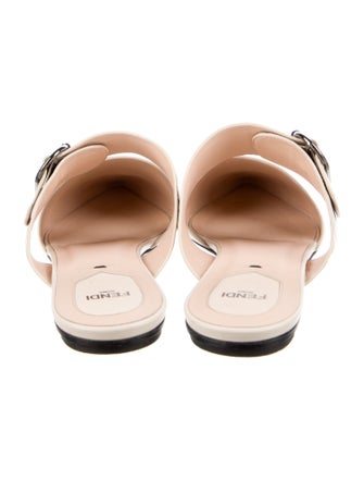 Fendi Zucca FF Logo Leather Mules