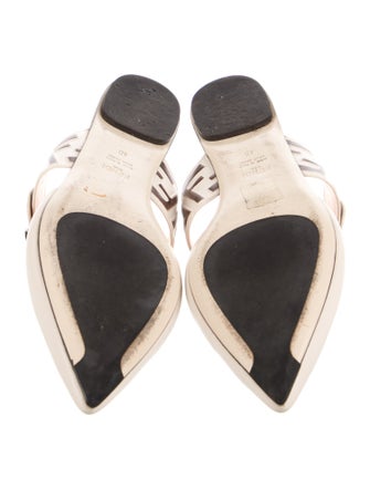 Fendi Zucca FF Logo Leather Mules