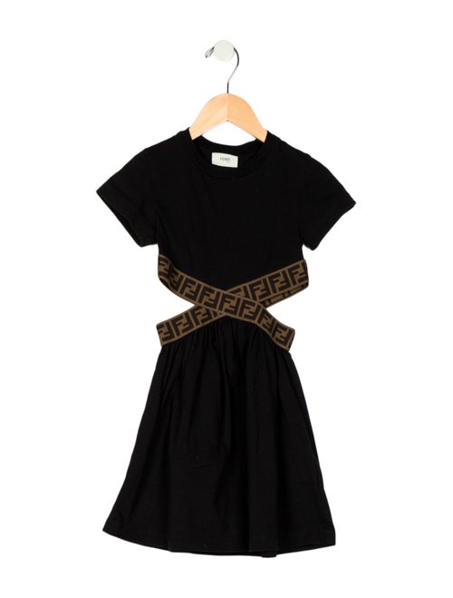 Fendi Girls' Zucca Cut Out Dress