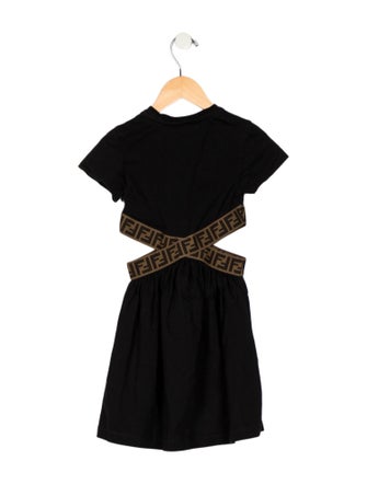 Fendi Girls' Zucca Cut Out Dress