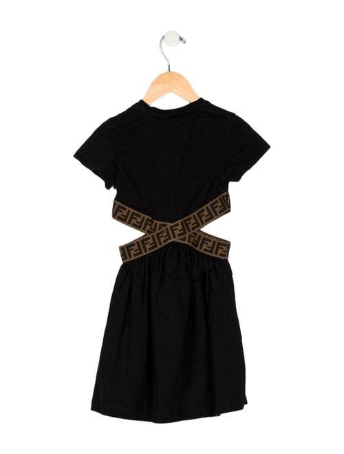 Fendi Girls' Zucca Cut Out Dress