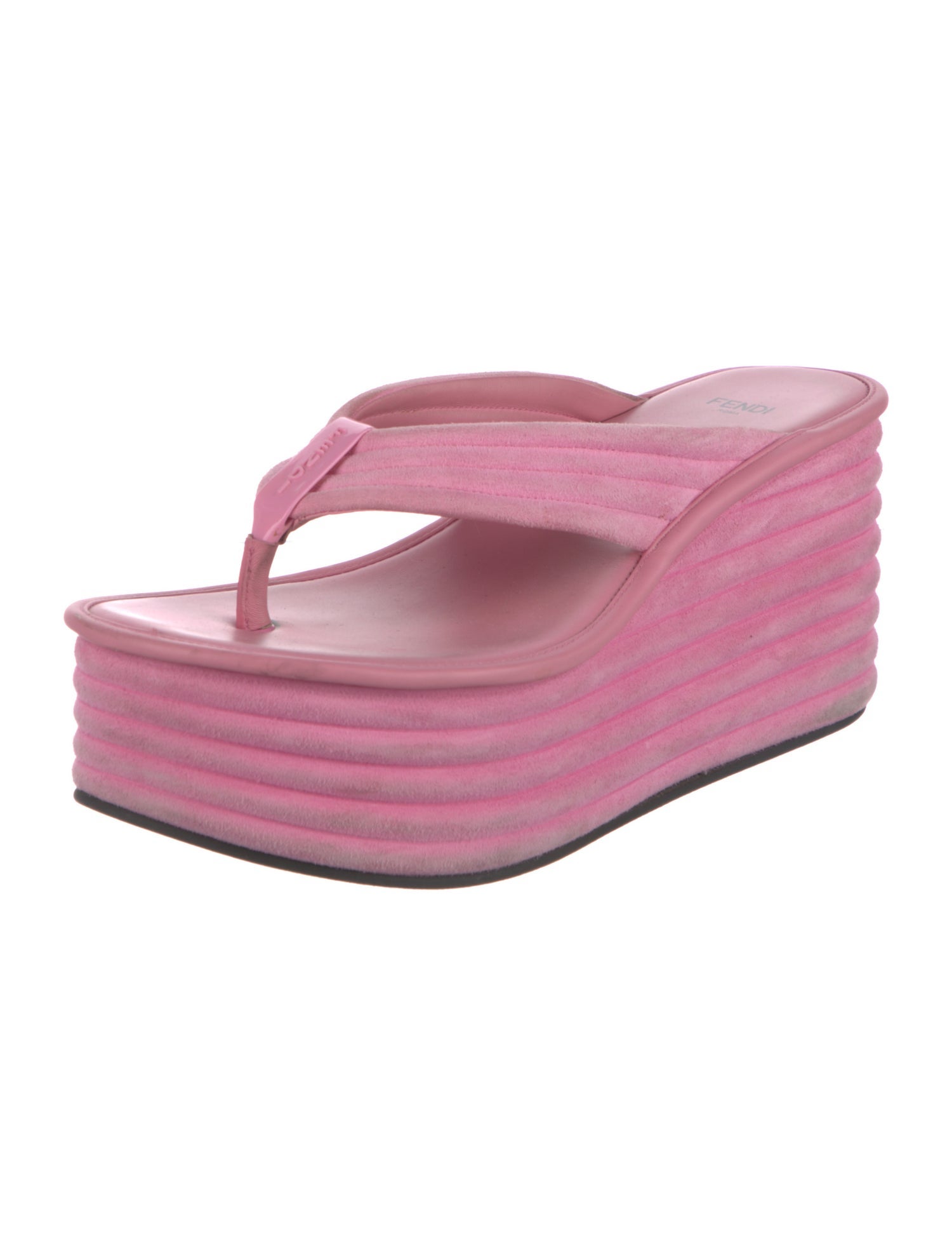 Fendi Vintage Suede Flip Flops