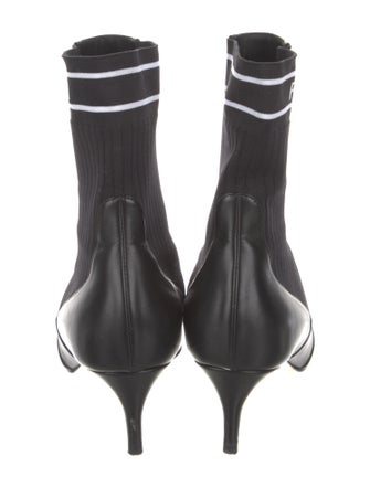 Fendi Leather Graphic Print Sock Boots