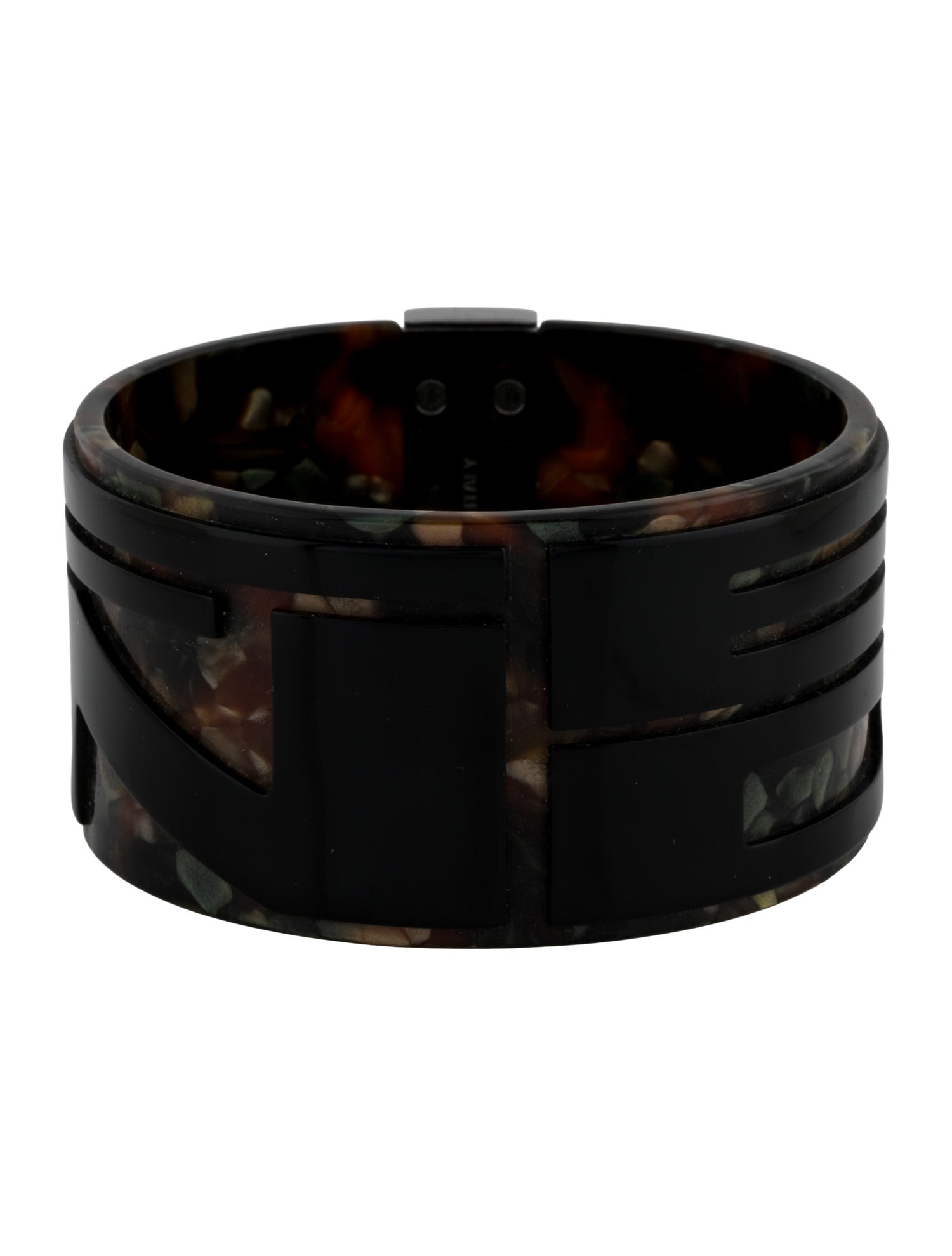 Fendi Resin Logo Wide Bangle Bracelet