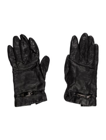 Fendi Gloves & Mittens Logo Leather