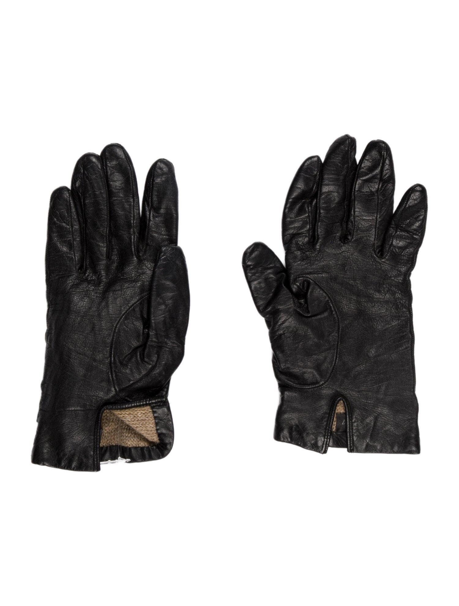 Fendi Logo Leather Gloves