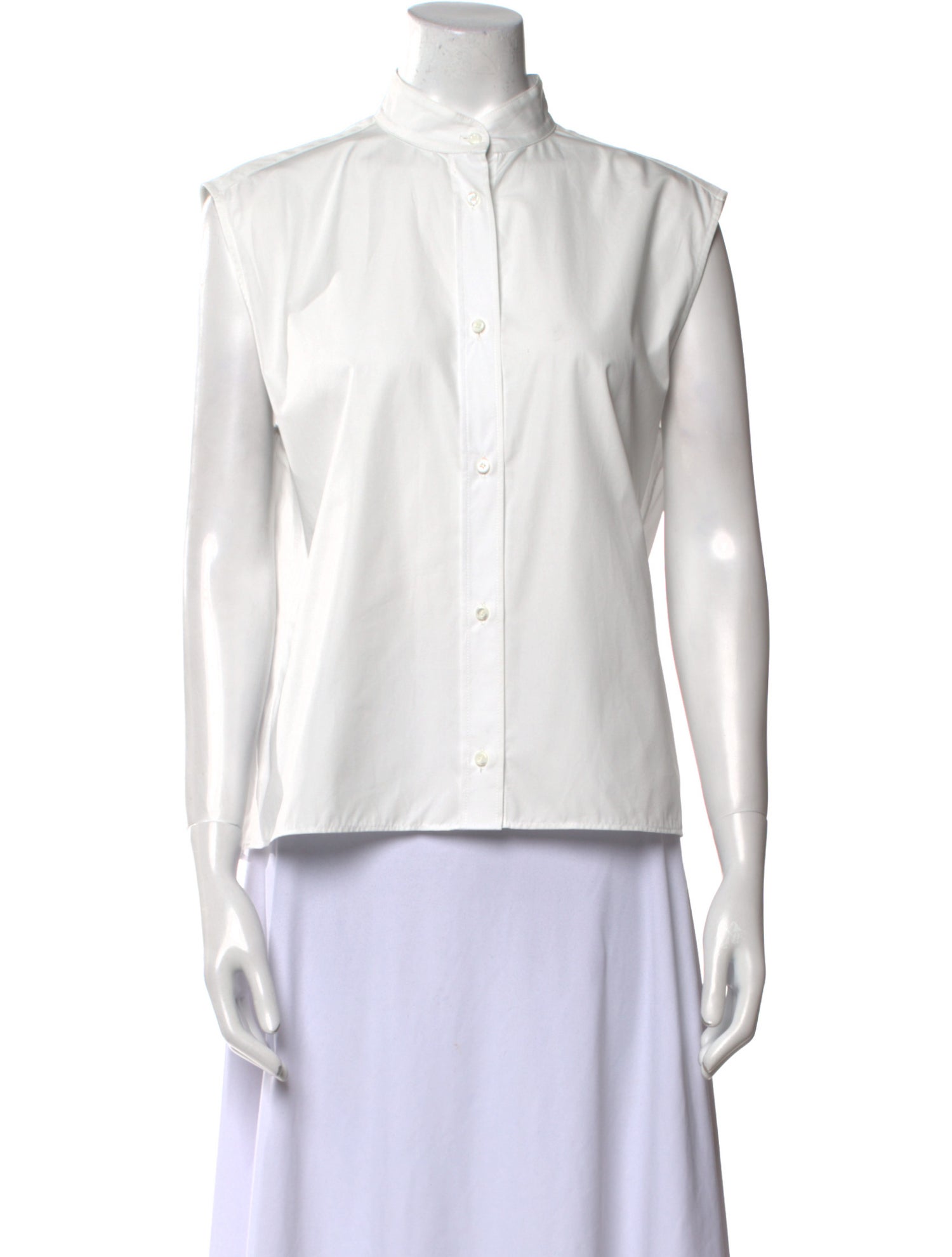 Fendi Mock Neck Sleeveless Button-Up Top w/ Tags