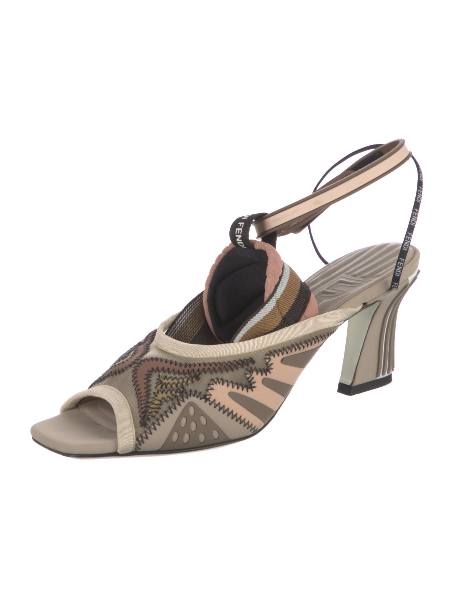 Fendi Printed Slingback Sandals
