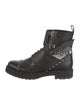 Fendi Leather Studded Accents Combat Boots