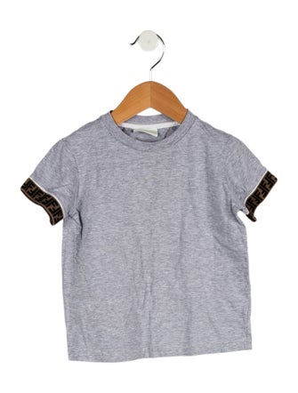 Fendi toddler boys' grey and brown shirt