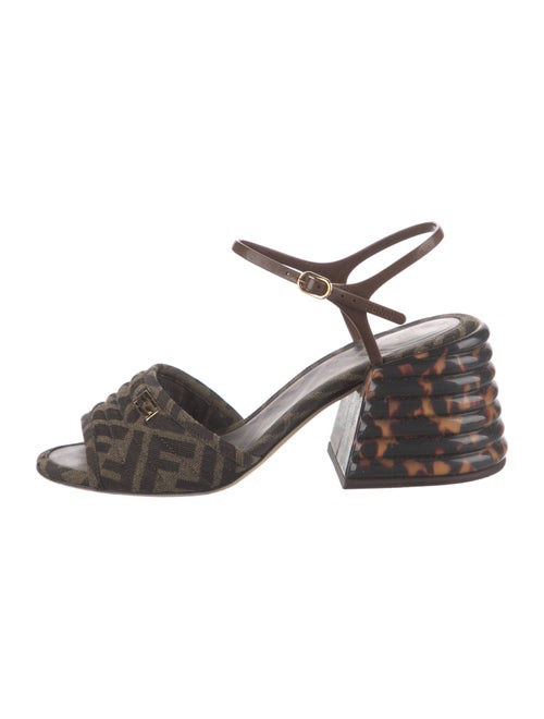 Fendi Zucca FF Logo Printed Mules