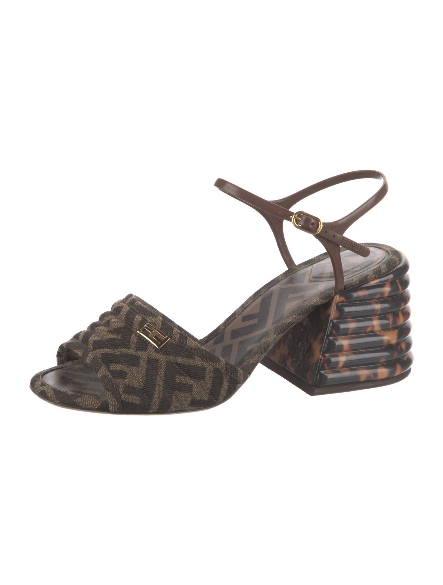 Fendi Zucca FF Logo Printed Mules