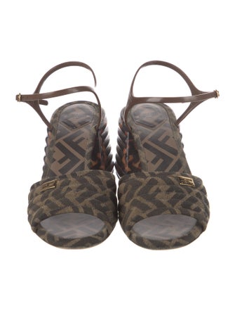 Fendi Zucca FF Logo Printed Mules