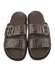 Fendi Zucca FF Logo Leather Slides