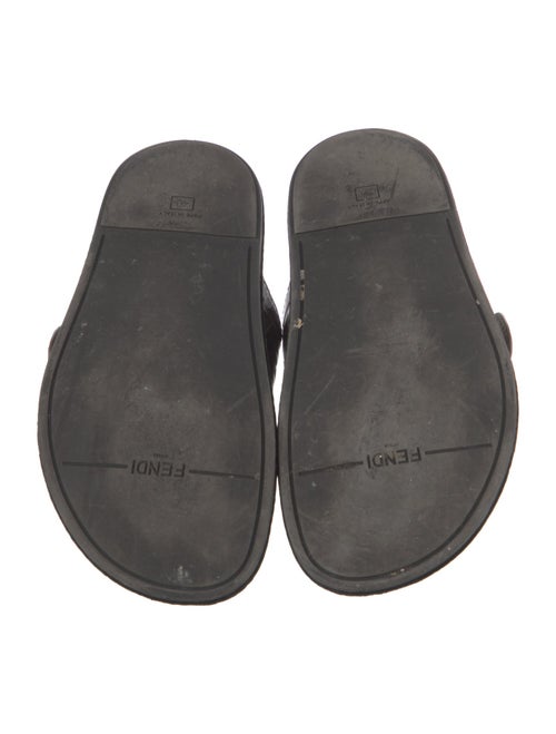 Fendi Zucca FF Logo Leather Slides