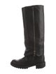 Fendi Zucca FF Logo Leather Riding Boots