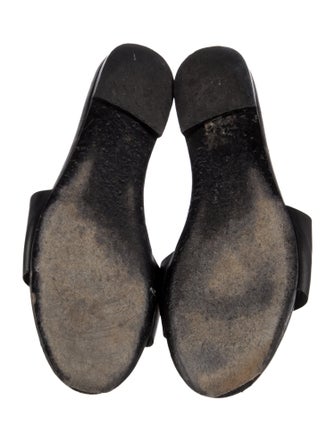 Fendi Leather Cutout Accent Slides