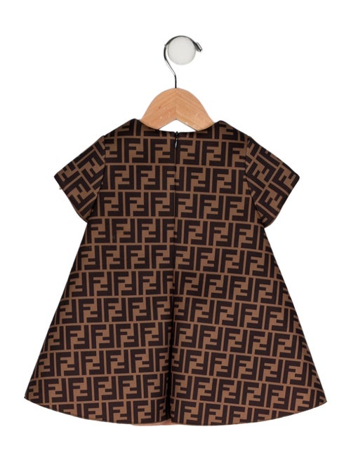 Fendi Girls Zucca Bow Dress