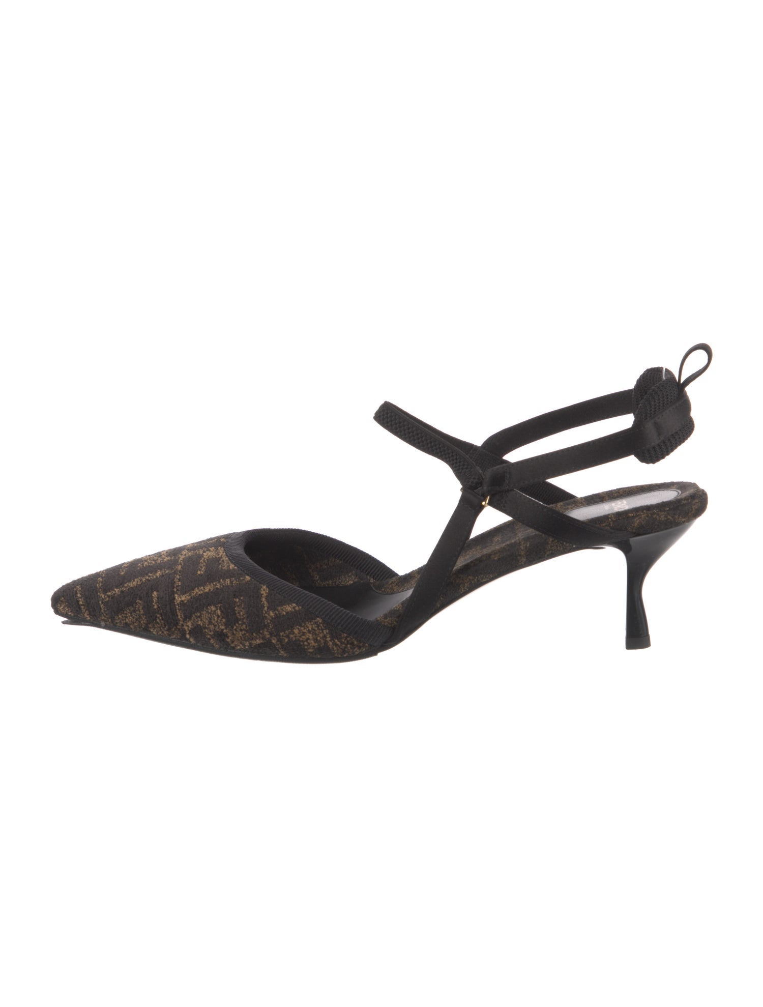 Fendi Zucca FF Logo Printed Slingback Pumps