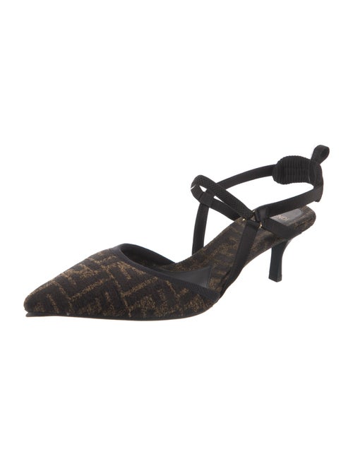 Fendi Zucca FF Logo Printed Slingback Pumps