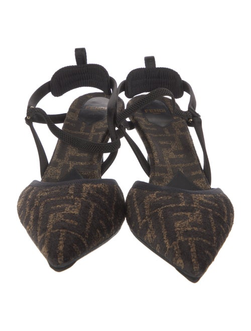 Fendi Zucca FF Logo Printed Slingback Pumps
