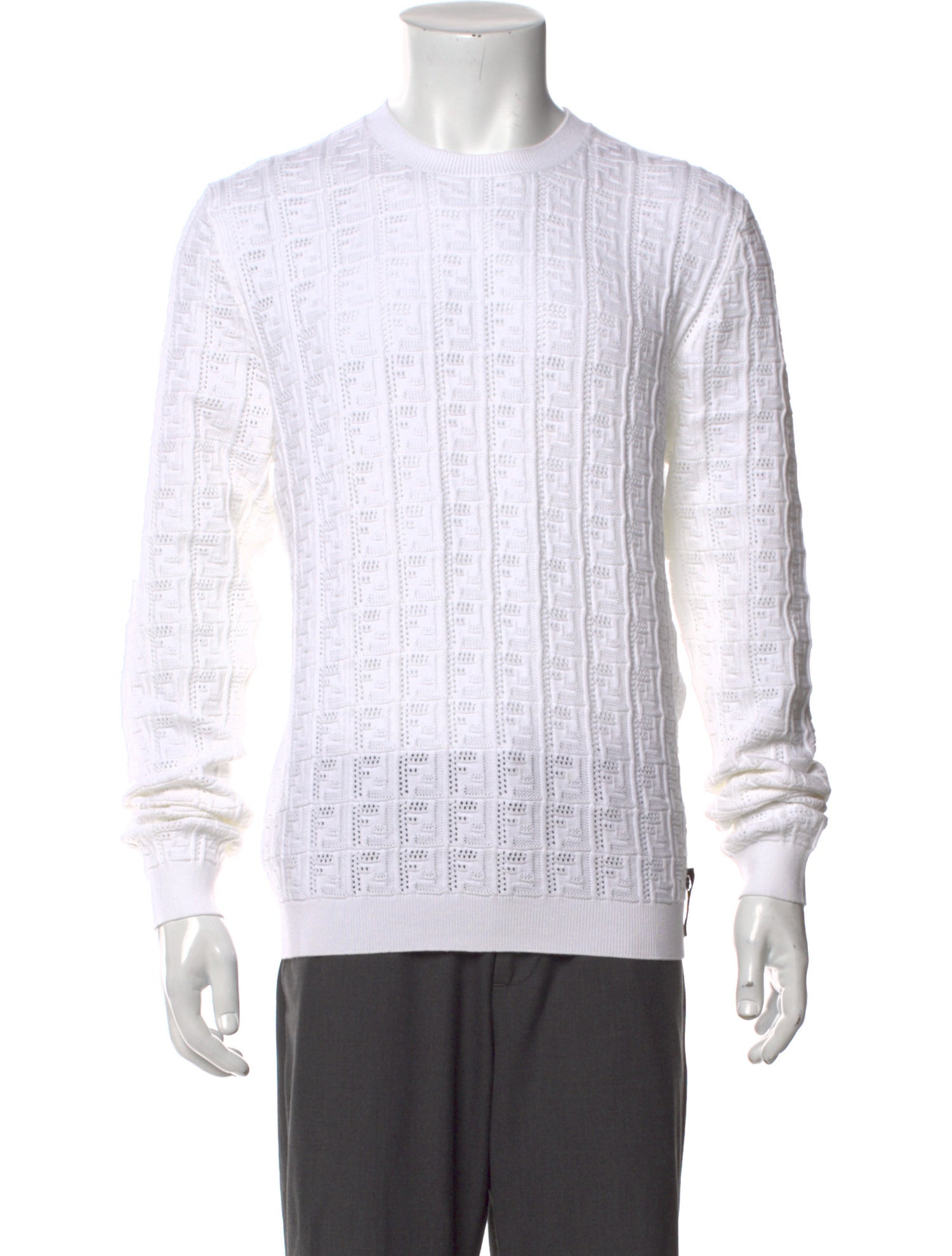 Fendi Patterned Crew Neck Pullover