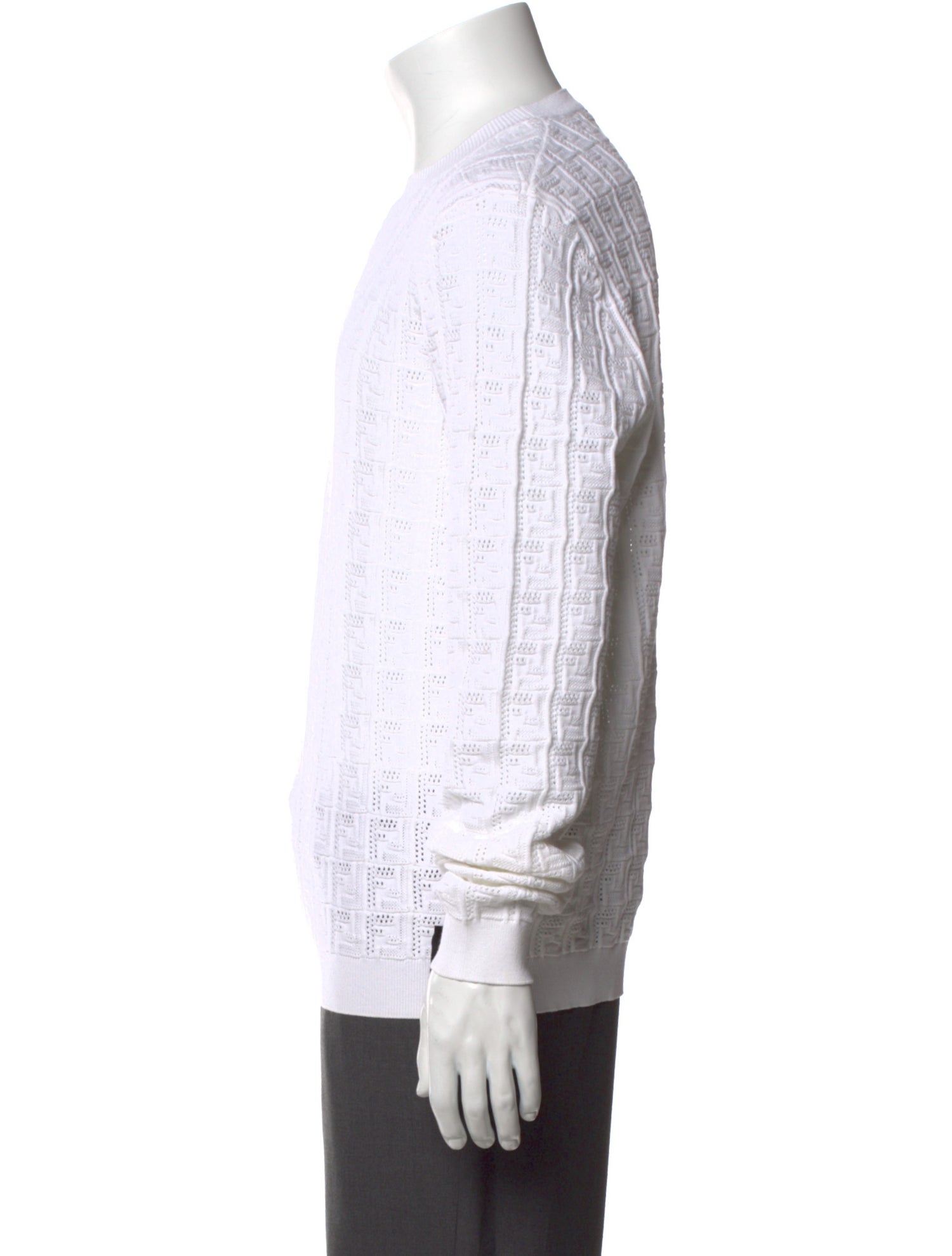 Fendi Patterned Crew Neck Pullover