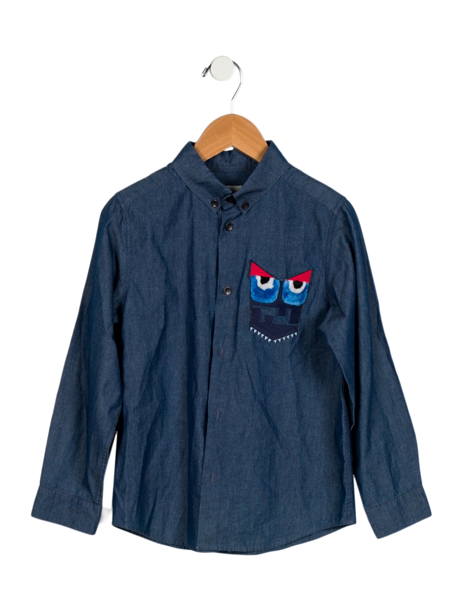 Fendi Kids' Denim Button Up Shirt
