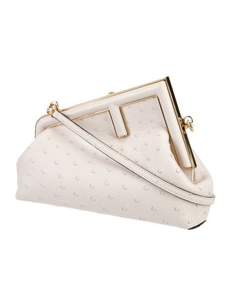Fendi Ostrich First Ostrich Shoulder Bag Small