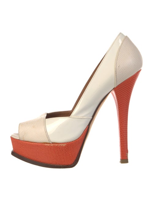Fendi Patent Leather Colorblock Pattern Pumps