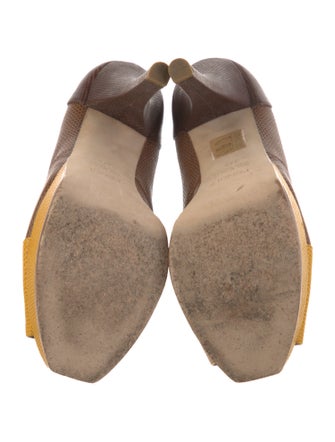 Fendi Zucca FF Logo Lizard Pumps