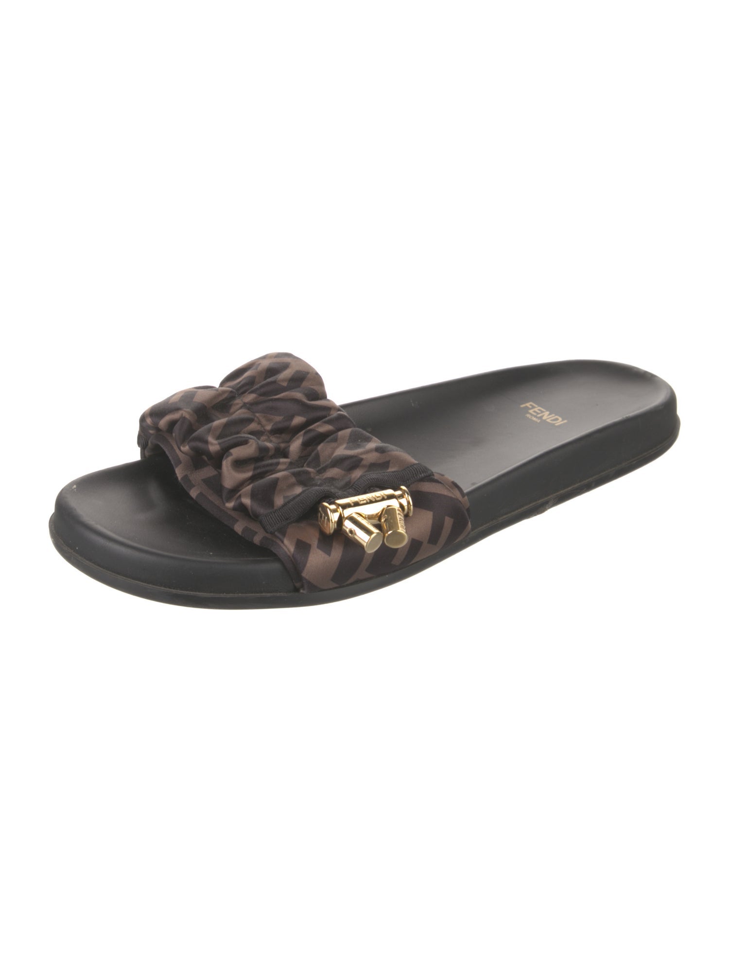 Fendi Zucca FF Logo Nylon Slides