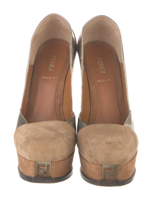 Fendi Zucca FF Logo Suede Pumps