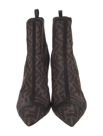 Fendi Zucca FF Logo Mesh Chelsea Boots