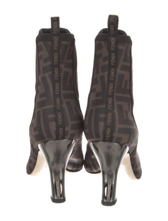 Fendi Zucca FF Logo Mesh Chelsea Boots