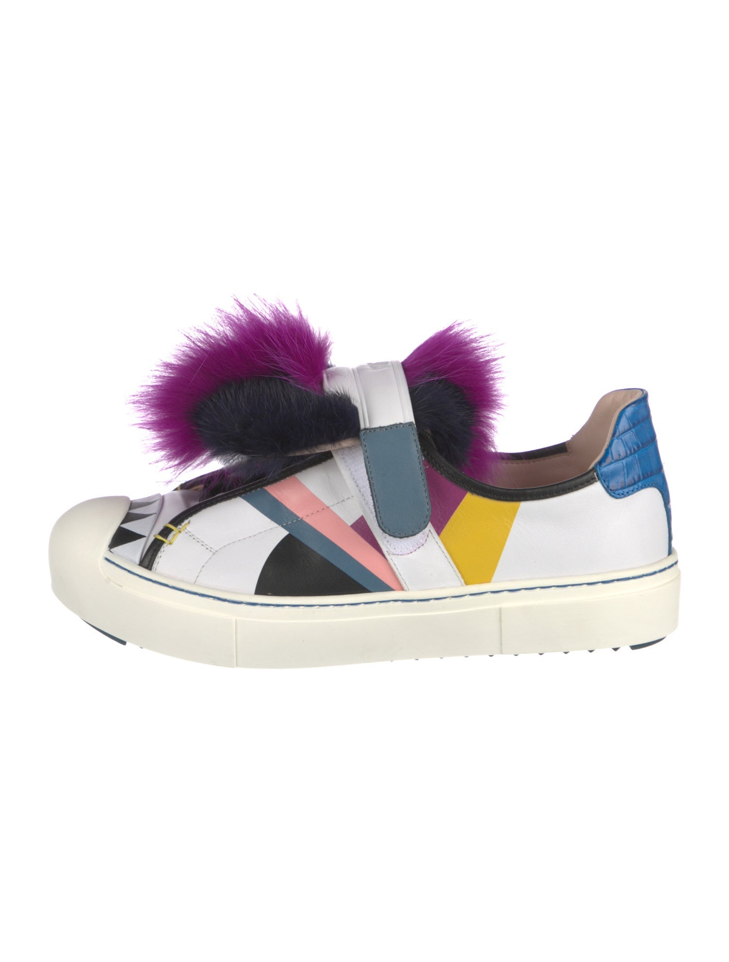 Fendi Leather Printed Sneakers