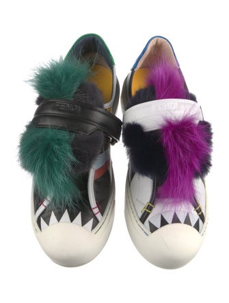 Fendi Leather Printed Sneakers