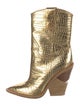 Fendi Embossed Leather Western Boots