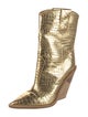 Fendi Embossed Leather Western Boots