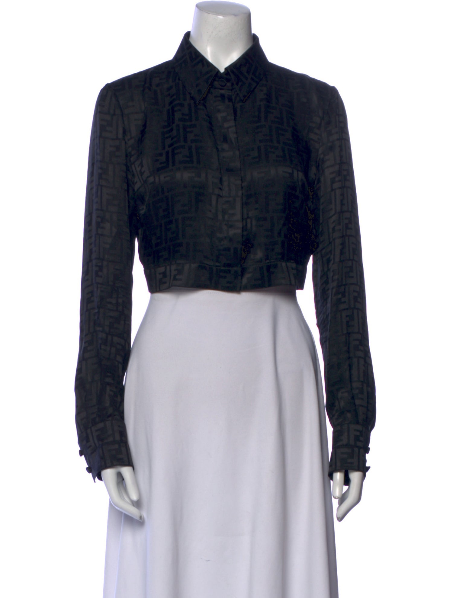 Fendi Silk Printed Crop Top