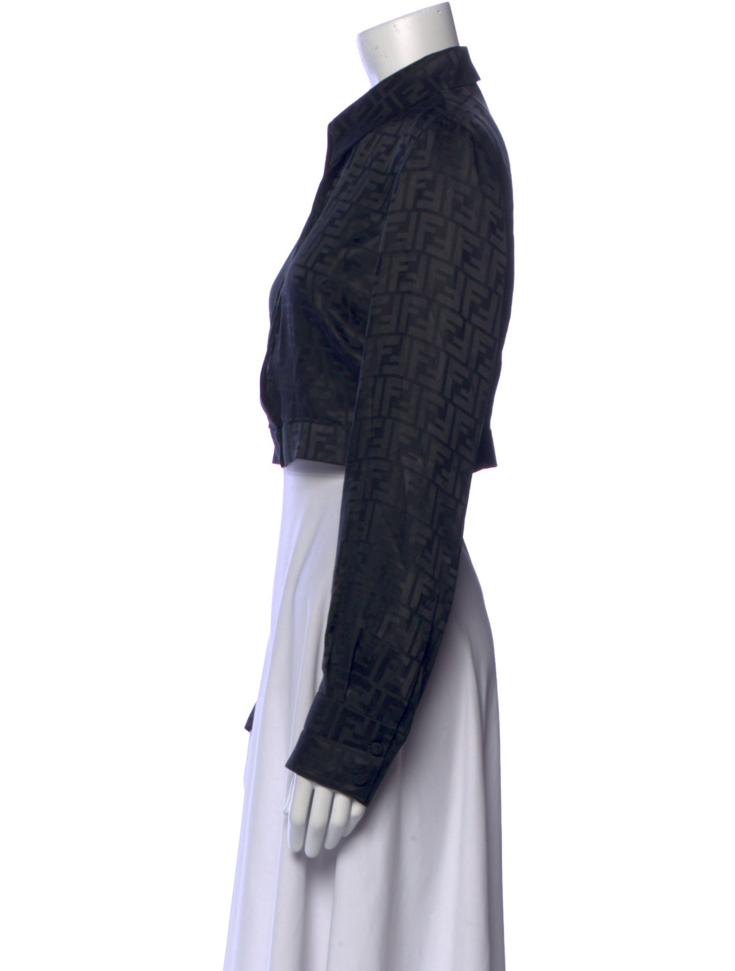 Fendi Silk Printed Crop Top