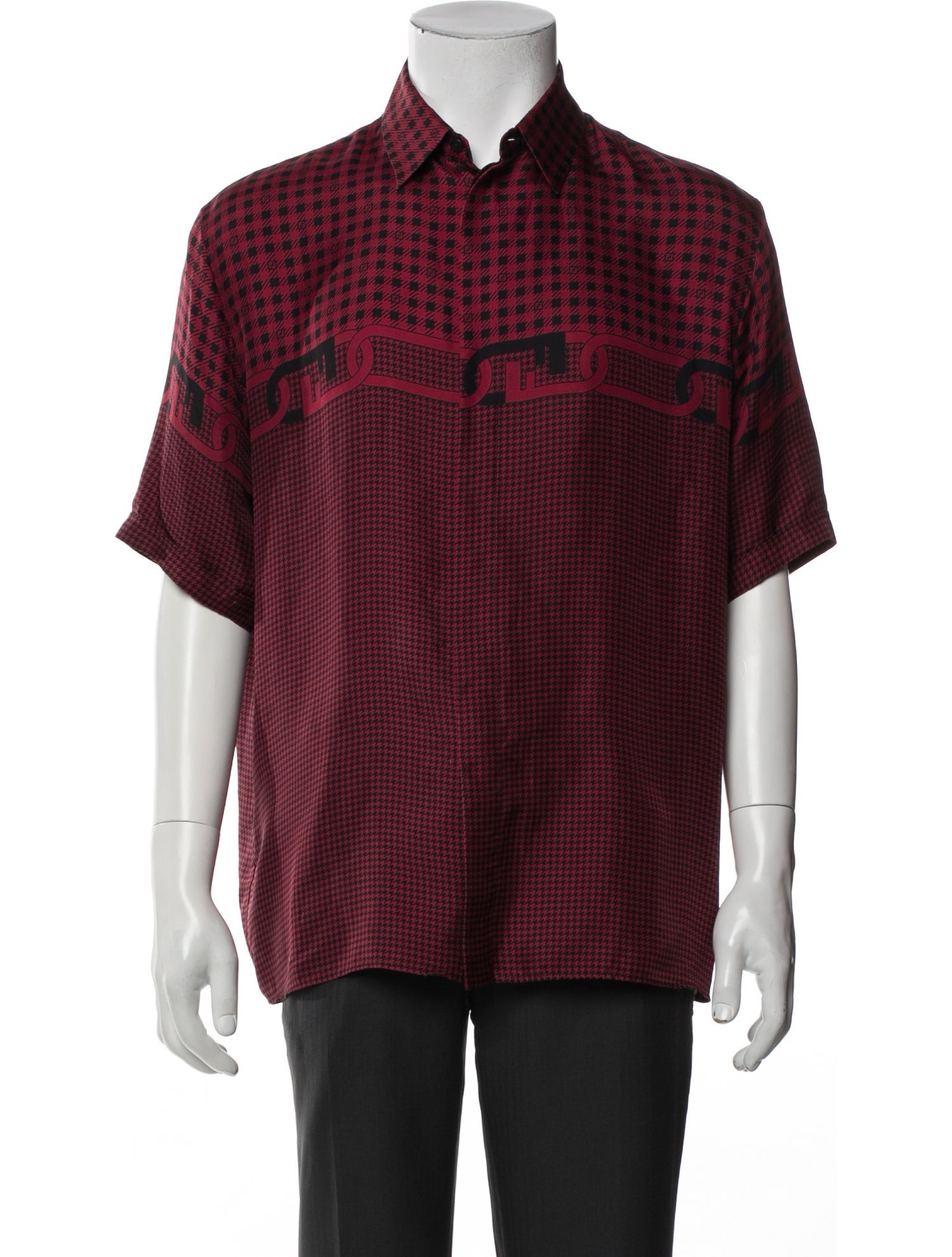Fendi Zucca FF Logo Plaid Print Shirt