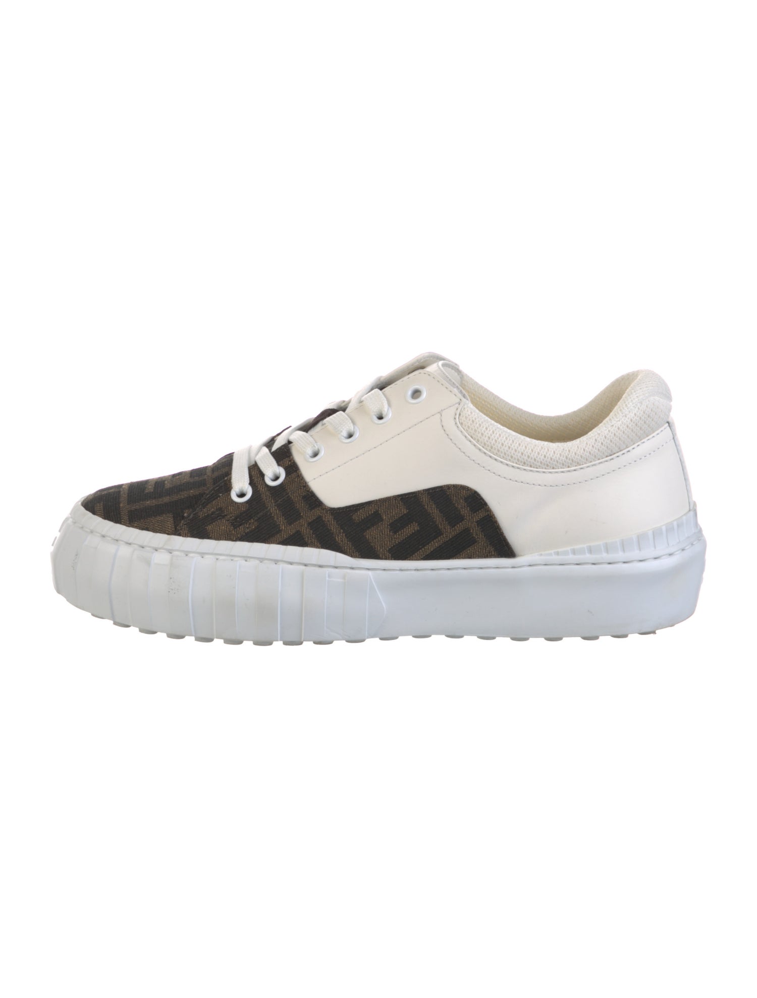 Fendi Zucca FF Logo Leather Sneakers