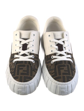 Fendi Zucca FF Logo Leather Sneakers