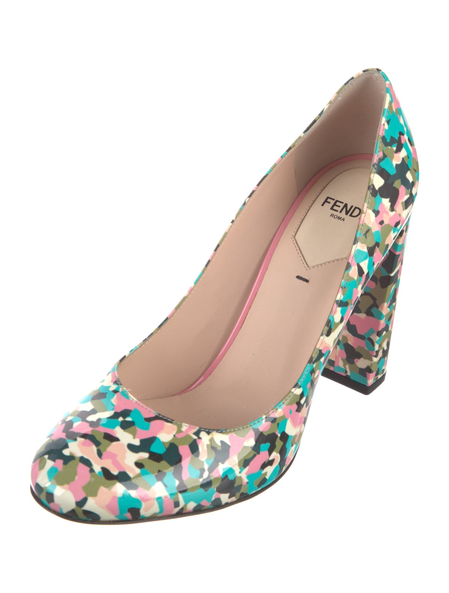 Fendi Patent Leather Printed Pumps
