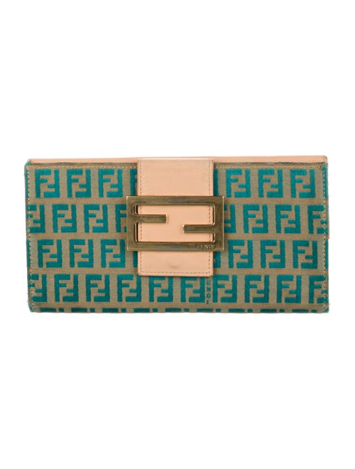 Fendi 2002 Zucchino FF Logo Continental Wallet
