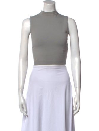 Fendi Mock Neck Sleeveless Crop Top