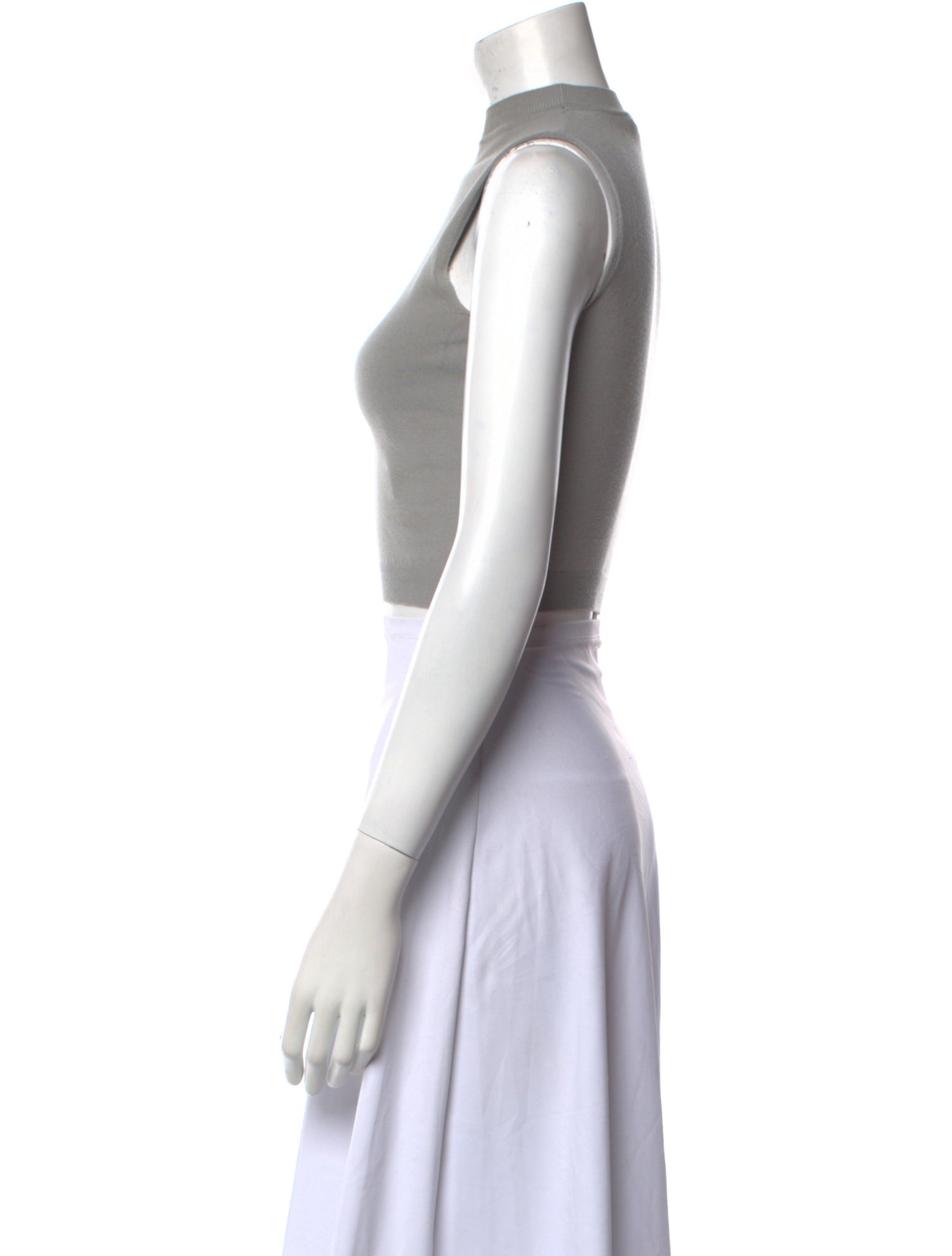 Fendi Mock Neck Sleeveless Crop Top